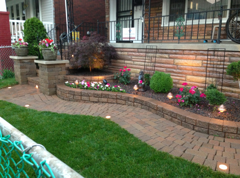 brick raised flower beds