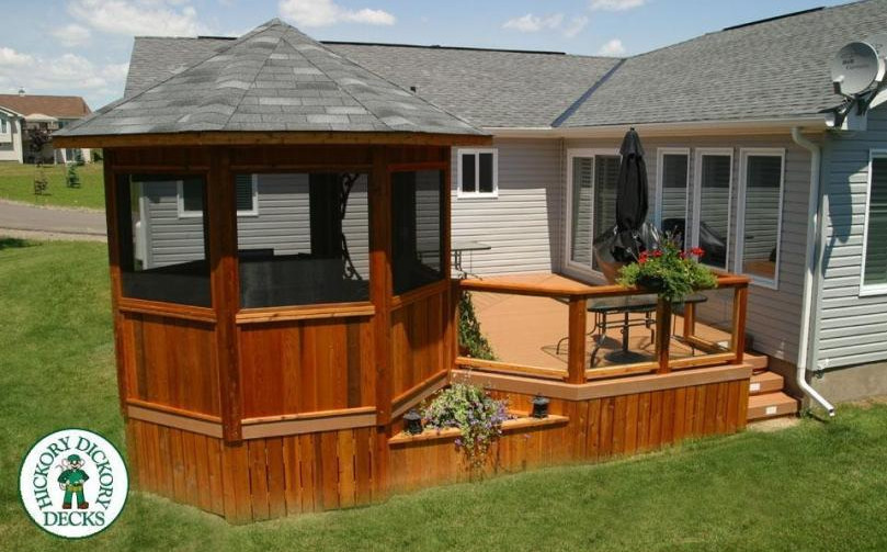 Deck With Screened Gazebo Interesting Ideas For Home