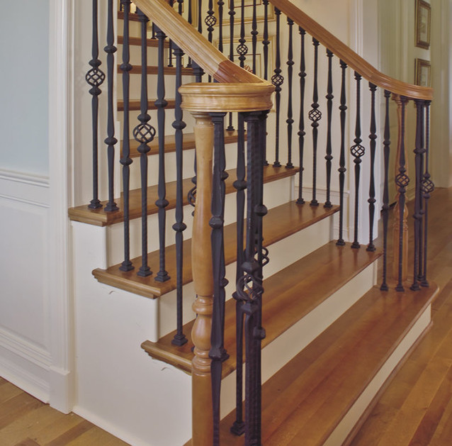 replacing wooden balusters wrought iron