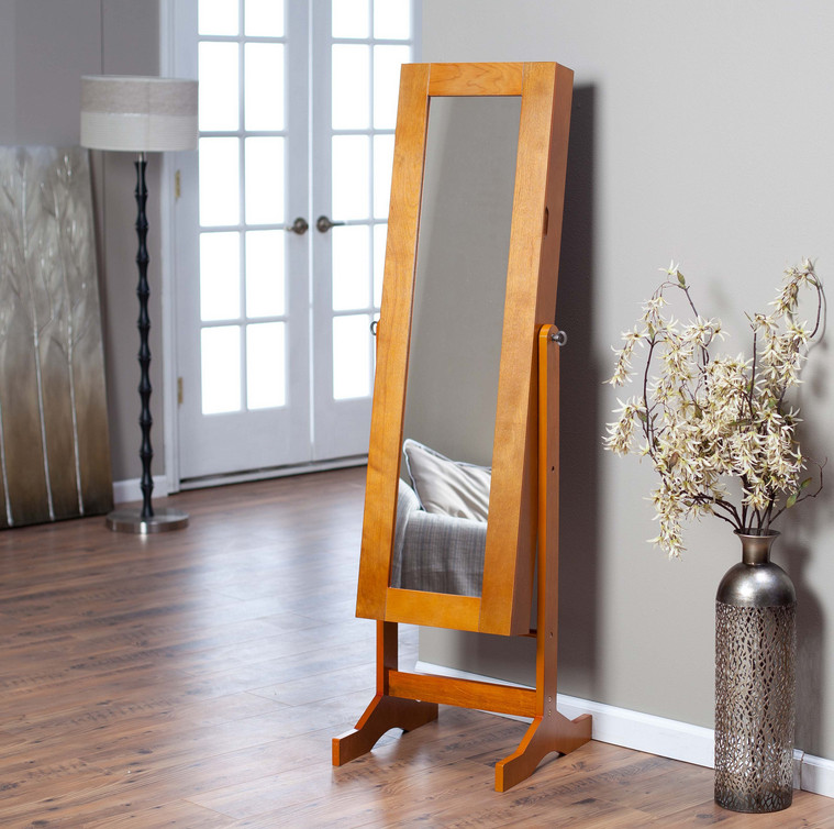 standing jewelry armoire mirror